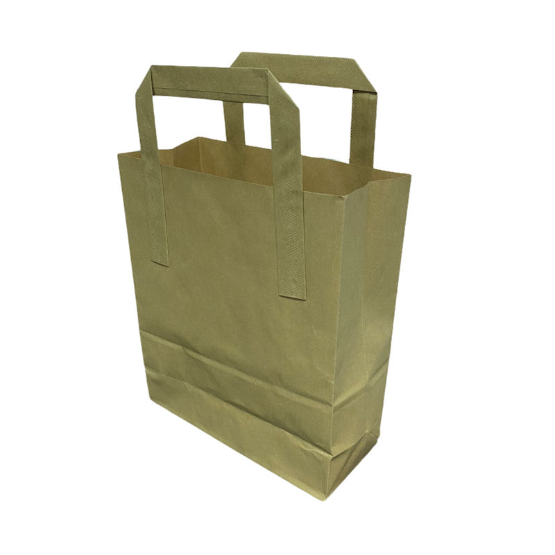 BPB101 - Small Kraft SOS Block Bottom Paper Bags 7'' X 8.7'' X 2.9'' X 250